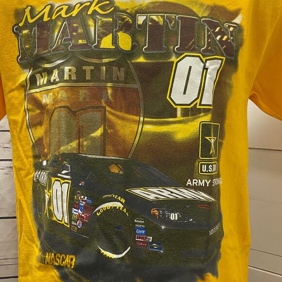 Nascar Auto Racing Mark Martin Car US Army Strong Tee Shirt Stock Sprint Race L - Picture 2 of 5